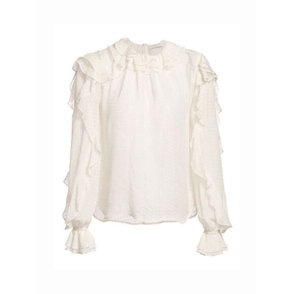 Copied - ZIMMERMANN Super 8 Dot Ruffle Silk blend Blouse - 1 (4-6) - Picture 1 of 5